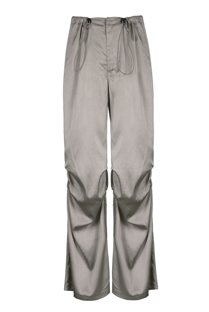 ASHORESHOP Womens Satin Summer Baggy Pant Satin Wide Leg Women's Pants