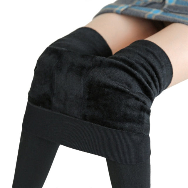 Winter Leggings For Women Warm Leggins Solid Color Velvet Leggins