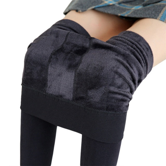 Winter Leggings For Women Warm Leggins Solid Color Velvet Leggins