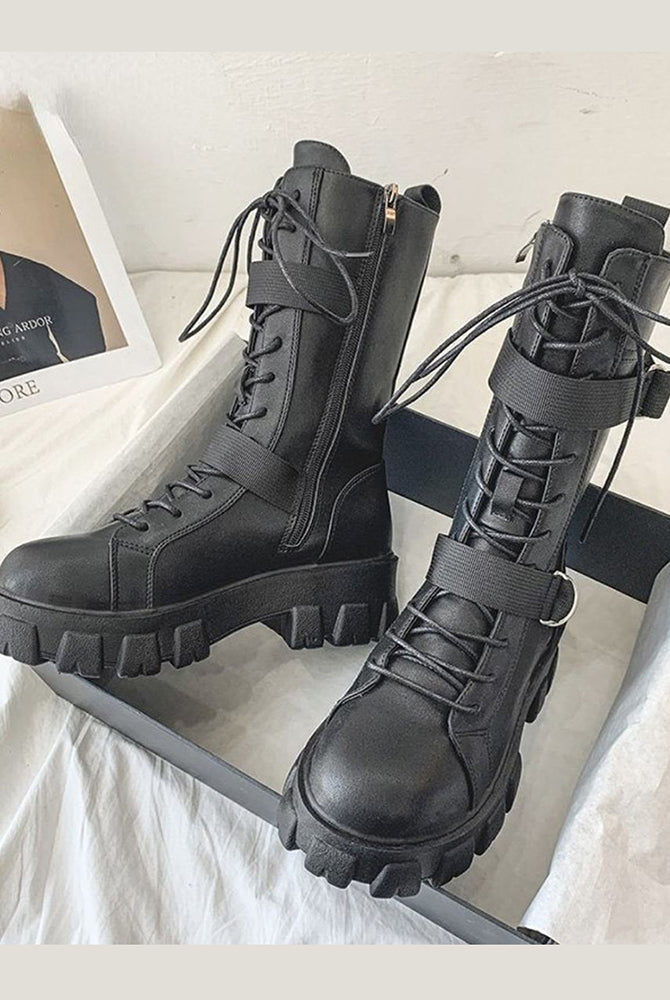 Women Biker Boots 2022 Hip British Short Boots Ladies Ankle Boots Fashion Boots
