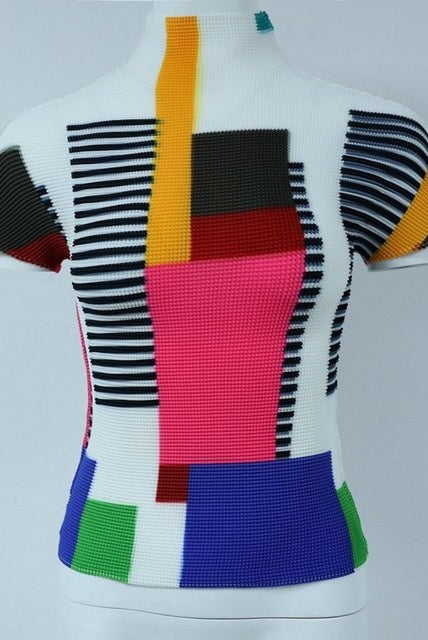 Short Sleeve T's Pullover Tops Engineering Geometry Print Loose 2022 Summer Fashion Beach Bikini Cover Ups