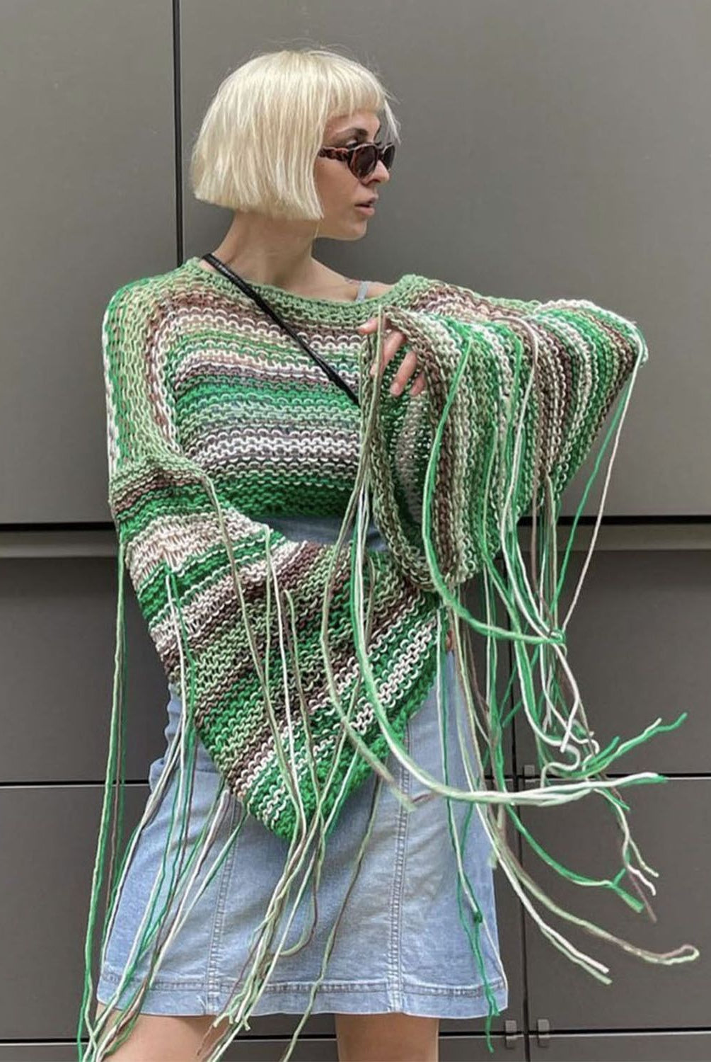 Ashore Shop Summer Sweater Cover Ups For Women Tassel Loose Flared Sleeve Beach Boho Knit Female Cover up Pullover To