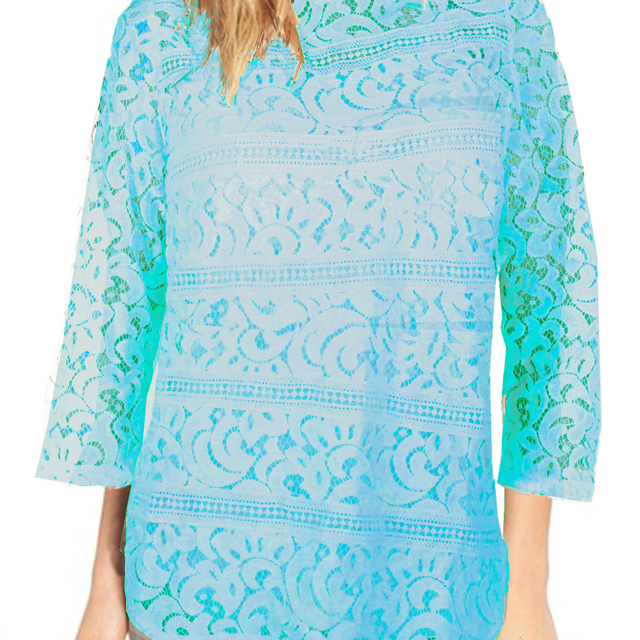 ASHORE WOMENS COTTON LACE BLOUSES