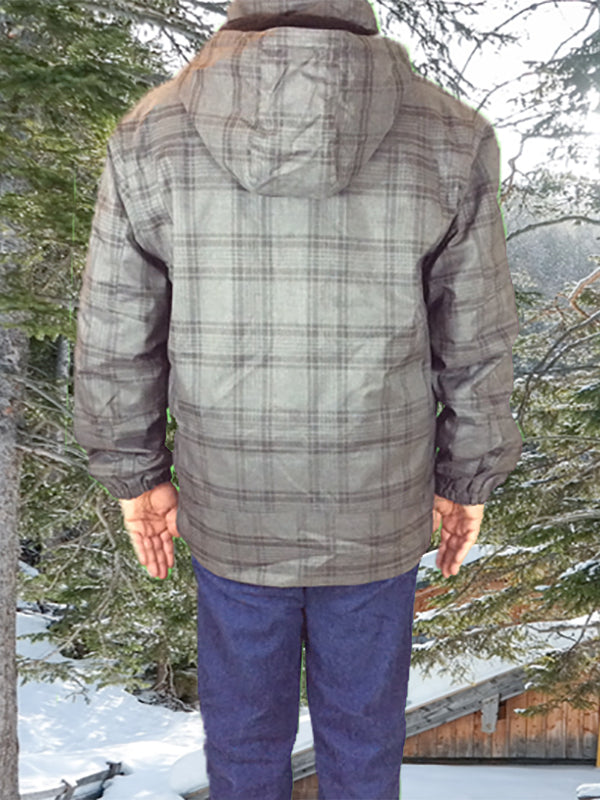 Mens Fall Winter Mid Weight Yarn Dye Plaid Outdoor Jackets