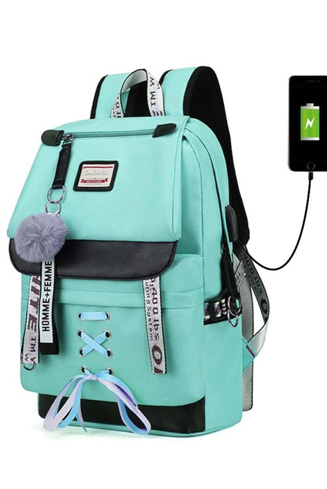 Ashoreshop women students smart back pack cellphone charger students backpacks