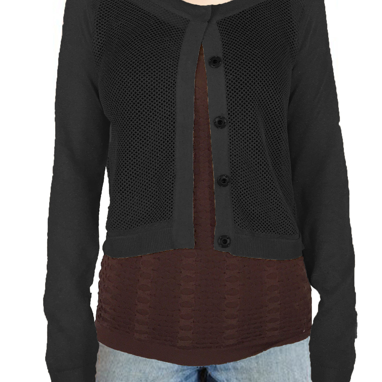ASHORE WOMENS SPARKLING NET SHORT CARDIGANS