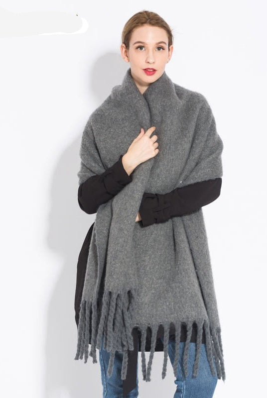 Wholesale Price Luxury Cashmere Blended Bright Colorful Women Blanket Scarf Winter