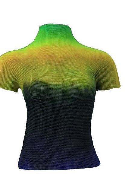 Designer Short Sleeve T's Pullover Tops Engineering Gradient Print Loose 2022 Summer Fashion Beach Bikini Cover Ups