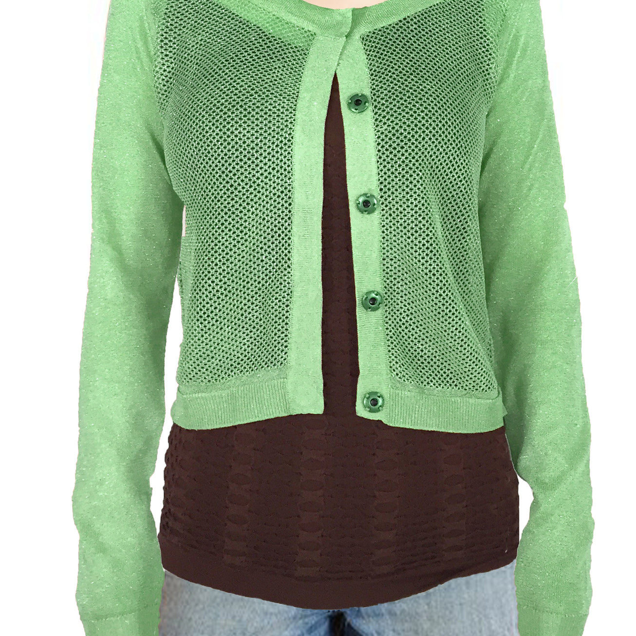 ASHORE WOMENS SPARKLING NET SHORT CARDIGANS