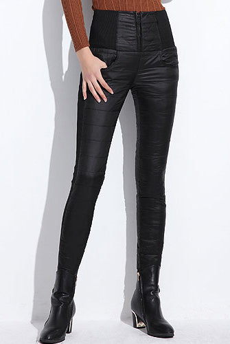 Winter Women Down Pants Plus Size Velvet Trousers Thickening Slim Thermal Female Warm Trousers Legging High Waist Pants