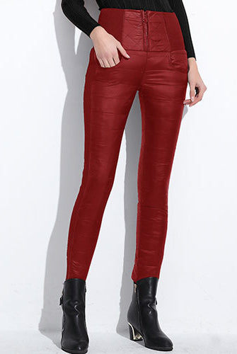 Winter Women Down Pants Plus Size Velvet Trousers Thickening Slim Thermal Female Warm Trousers Legging High Waist Pants