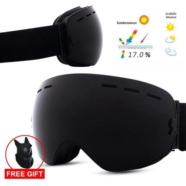ASHORESHOP Gafas de esquí y snowboard de doble capa Gafas para esquiar Protección UV400 Gafas de esquí para nieve Máscara de esquí antivaho