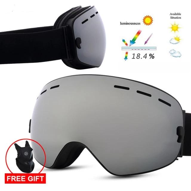ASHORESHOP Gafas de esquí y snowboard de doble capa Gafas para esquiar Protección UV400 Gafas de esquí para nieve Máscara de esquí antivaho