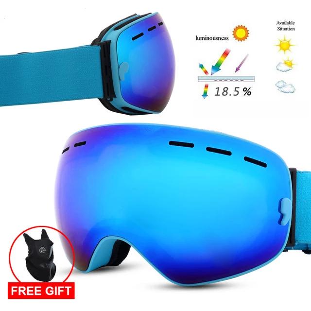 ASHORESHOP Gafas de esquí y snowboard de doble capa Gafas para esquiar Protección UV400 Gafas de esquí para nieve Máscara de esquí antivaho