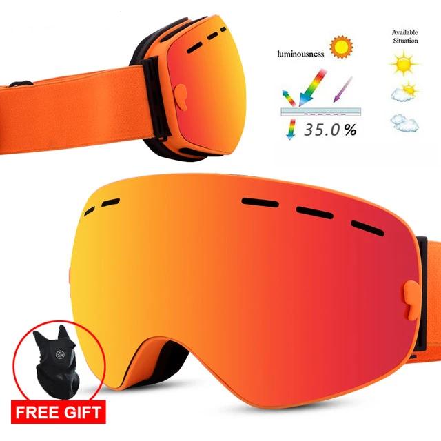 ASHORESHOP Gafas de esquí y snowboard de doble capa Gafas para esquiar Protección UV400 Gafas de esquí para nieve Máscara de esquí antivaho