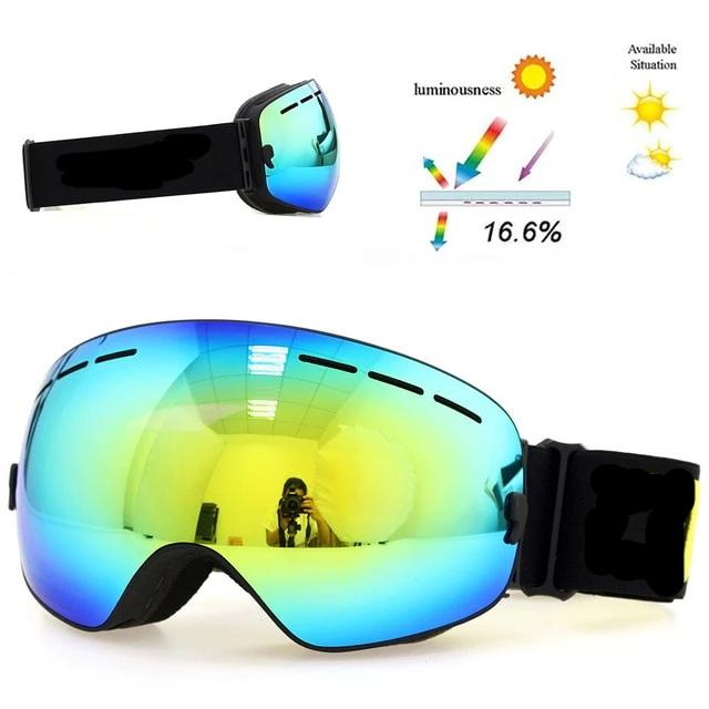 Gafas de esquí de alta calidad, doble capa, UV400, antivaho, máscara de esquí grande, gafas de esquí para nieve, gafas de snowboard para hombres y mujeres