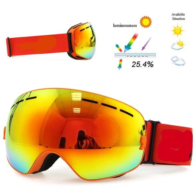 Gafas de esquí de alta calidad, doble capa, UV400, antivaho, máscara de esquí grande, gafas de esquí para nieve, gafas de snowboard para hombres y mujeres