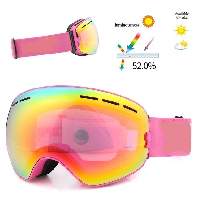 Gafas de esquí de alta calidad, doble capa, UV400, antivaho, máscara de esquí grande, gafas de esquí para nieve, gafas de snowboard para hombres y mujeres
