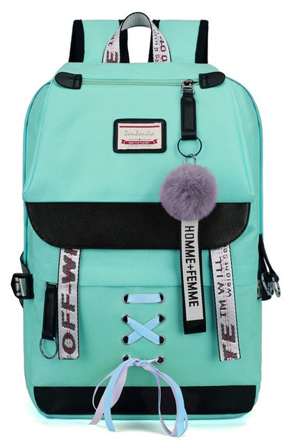 Ashoreshop women students smart back pack cellphone charger students backpacks