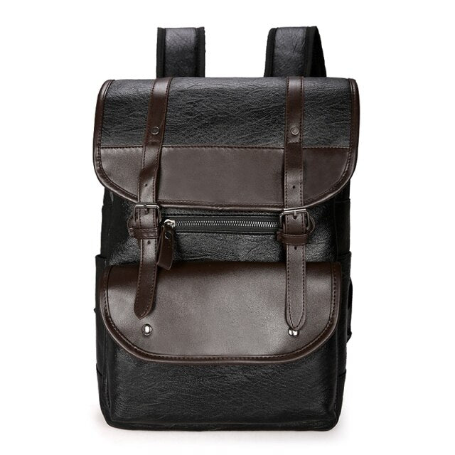 Men Backpack Leather Bagpack Large laptop Backpacks Male Mochilas Retro Schoolbag