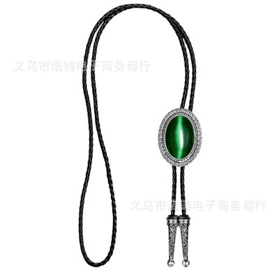 bolo tie Cowboy for men Vintage Indian mens tie Turquoise Europe Long style Zinc Alloy Pendant trendy accessories Llavero bijoux
