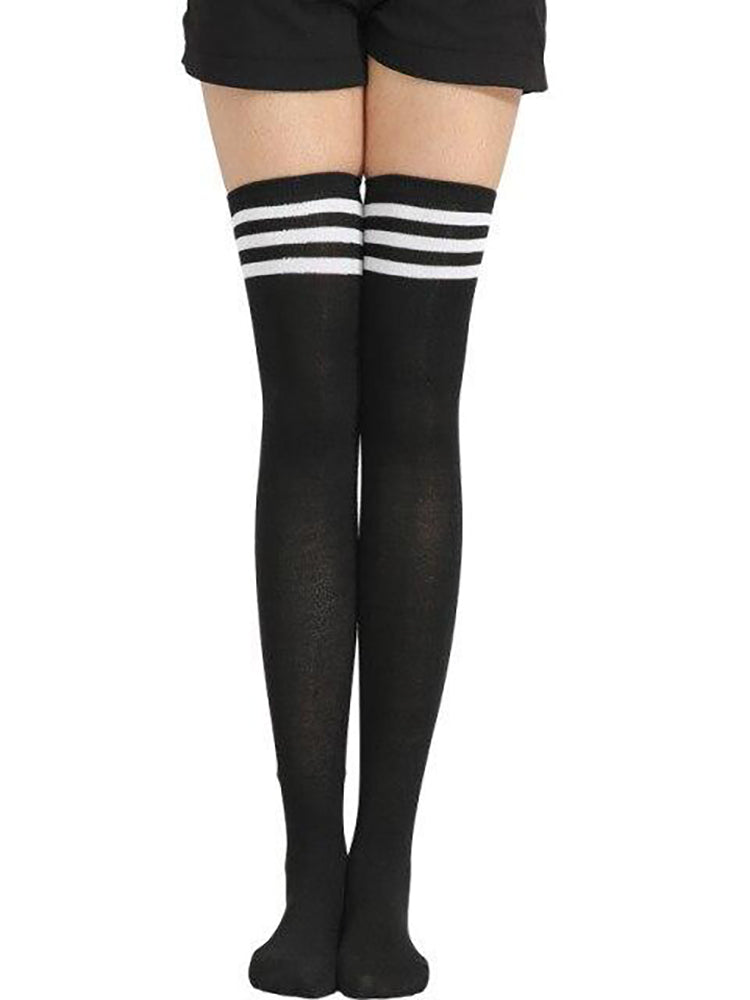 Woman Popular High Socks Long Striped Stockings Sexy Women Thigh High Socks