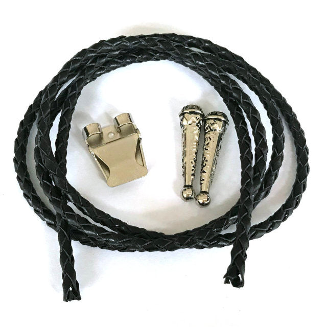 Corbata de bolo de vaquero occidental, collar de cuero, cuerda ovalada, patrón retro, aleación de zinc, accesorios para corbata, cuerda británica unisex