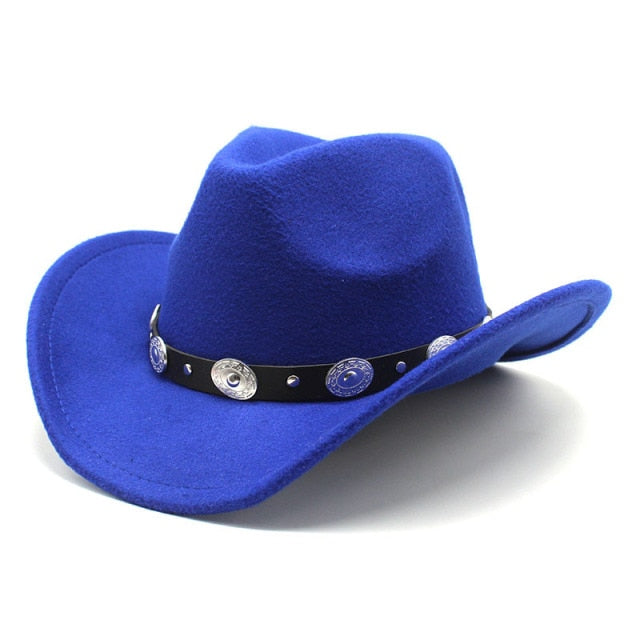 Sombrero de vaquero, accesorios con cabeza de vaca, sombrero de vaquero, sombrero de fieltro monocromático, sombrero de ala grande para hombres y mujeres, sombrero para exteriores, sombrero de caballero