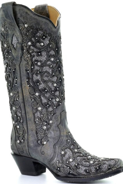 High Quality Pointed Toe Embroidery Chunky Heels Western Boots