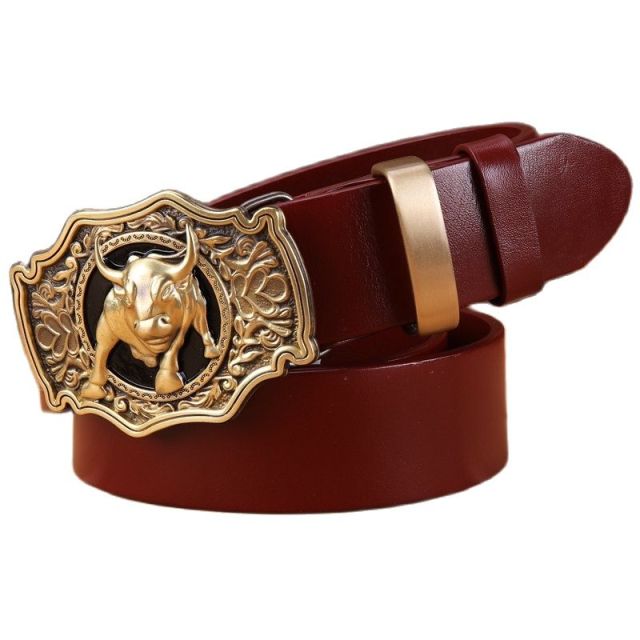 Cinturón de diseño para hombre de piel de vaca de grano completo con hebilla de latón macizo 100% cuero genuino de alta calidad de lujo vaquero marrón negro camello real