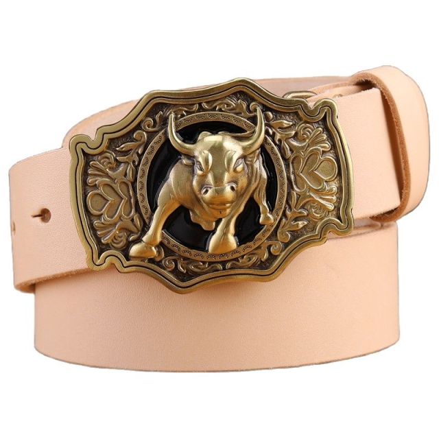 Cinturón de diseño para hombre de piel de vaca de grano completo con hebilla de latón macizo 100% cuero genuino de alta calidad de lujo vaquero marrón negro camello real