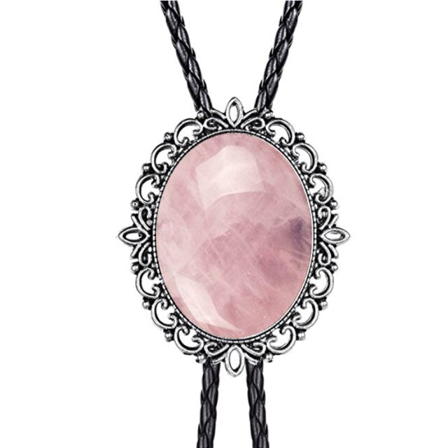 Collar de cordón de cuero con corbata de bolo de esmeralda con patrón hueco Corbata de bolo de vaquero occidental americano Corbatas de lazo para hombres y mujeres