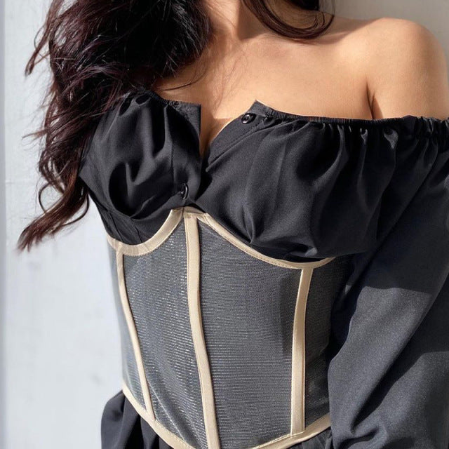 Cinturón bajo el busto con corsé sexy para mujer, corsé moldeador de curvas