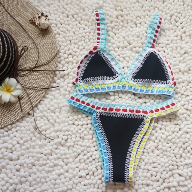 Micro Bikini 2022 Women Handmade Crochet Knit Bikini Sets Hot Swimwear