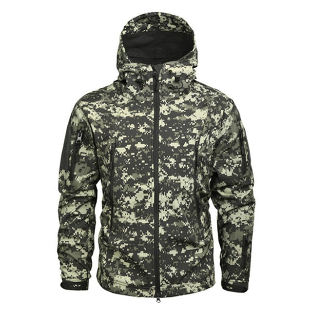 ASHORESHOP Mens outdoor tactical waterproof hoody softshell jacket mens outerwear