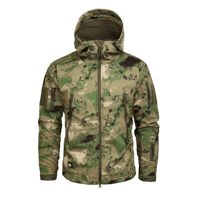 ASHORESHOP Mens outdoor tactical waterproof hoody softshell jacket mens outerwear