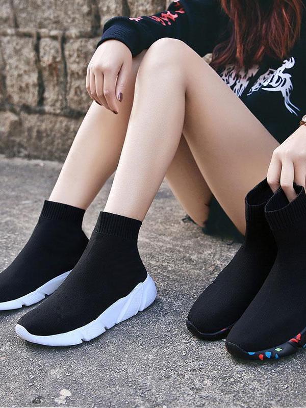 Women Slip on Sock Sneaker Ankle Boots