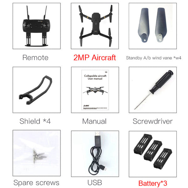 ASHORESHOP Traveler HD Camera High Hold Mode Fordable Arm RC Quadcopter Drone