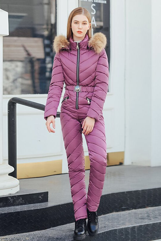 Women's One Piece Ski Jumpsuit Breathable Snowboard Jacket Skiing Pant Sets