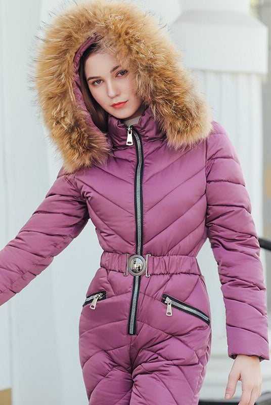 Women's One Piece Ski Jumpsuit Breathable Snowboard Jacket Skiing Pant Sets