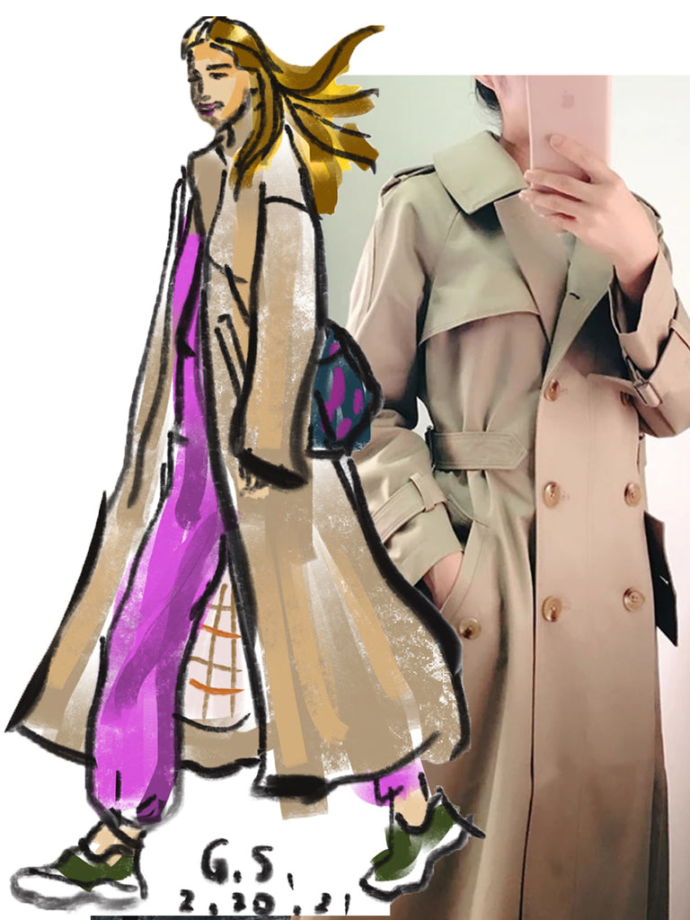 City Commuter Spring Coat women's mid-length style 2021 Cotton Coat