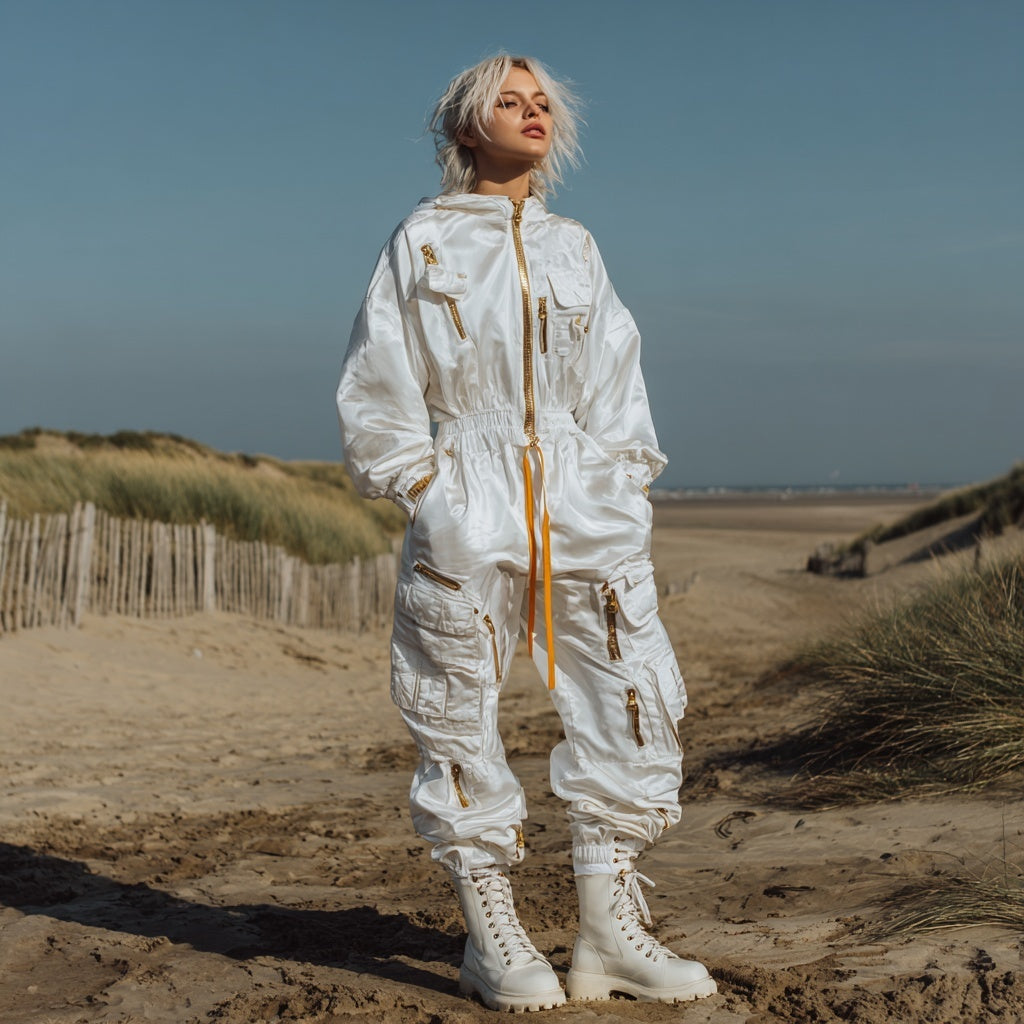 UV Protection Jumpsuits Ashore satin utility one-piece jumpsuit