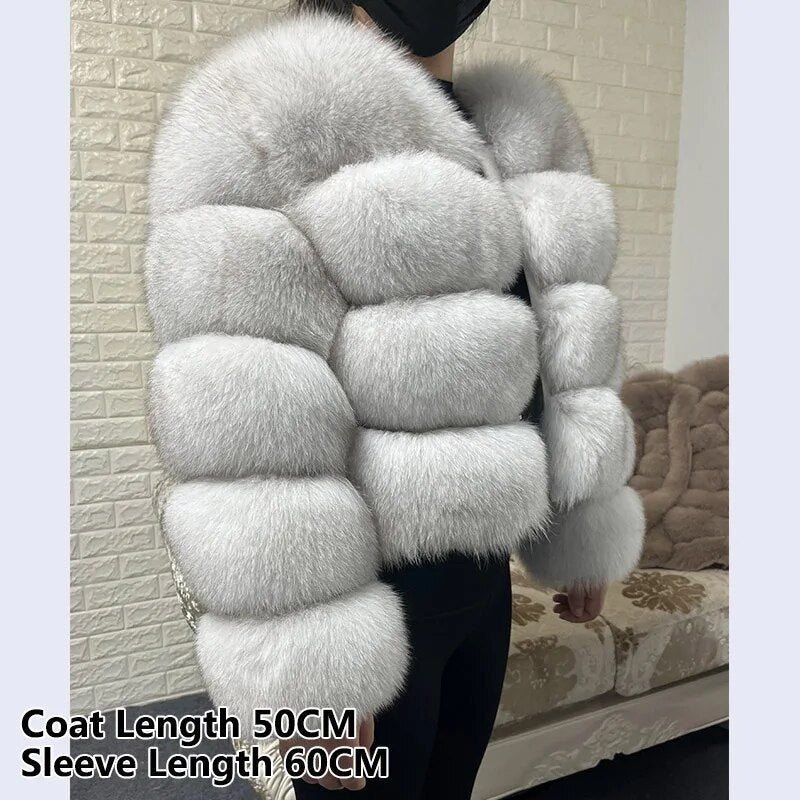 2023 Natural Real Fox Fur Coat Women Winter-4