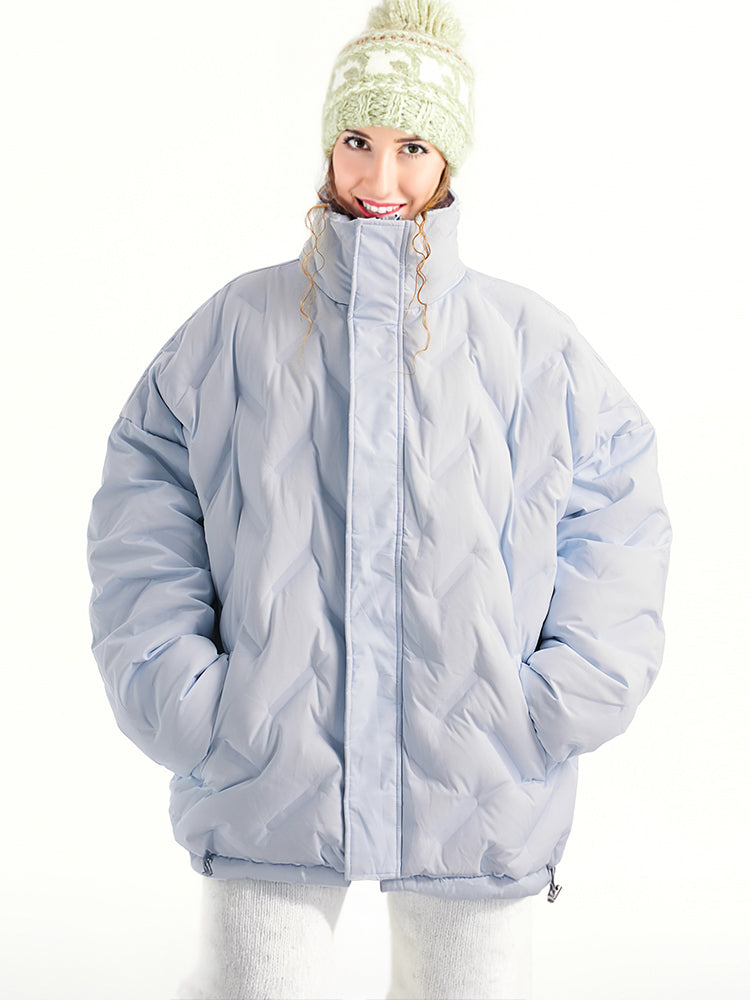 90% Goose Down Leave Pattern New Technology Seal Pressing Warm Down Coat-1