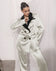 Tailor Suite Women's Loose Satin Double-breasted Two-piece Pant Suit