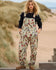 ASHORE® Western Shop Fashion Utility Jacquard Pattern Overalls