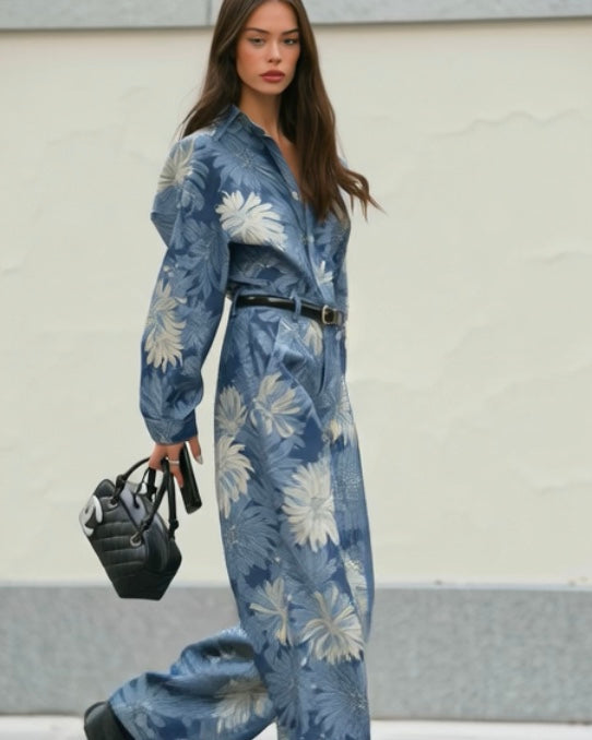 ASHORE_Denim_Jacquard_Flower_Modern_One_Piece_Designer_Jumpsuits
