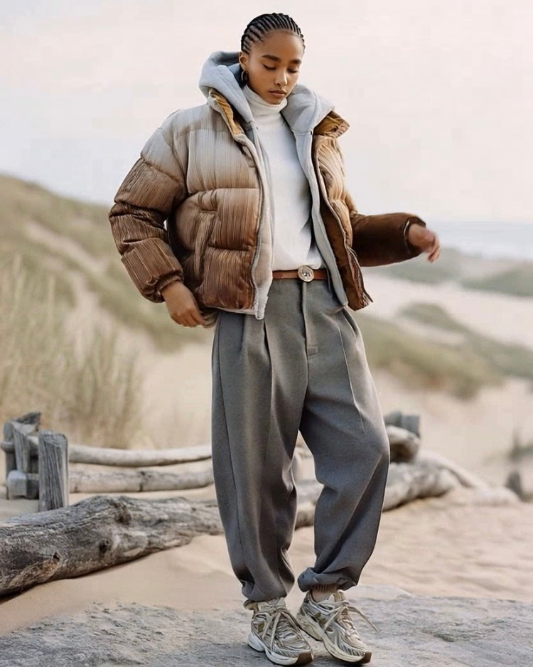 ASHORE_Festival_Style_Pleated_Ombr_High_collar_Down_Coat-1