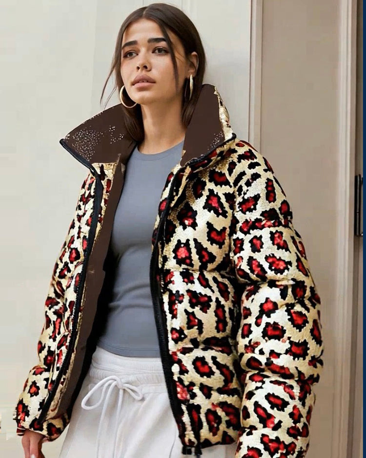 ASHORE_Festival_Style_Shiny_Sequins_Leopard_90_Down_Coats