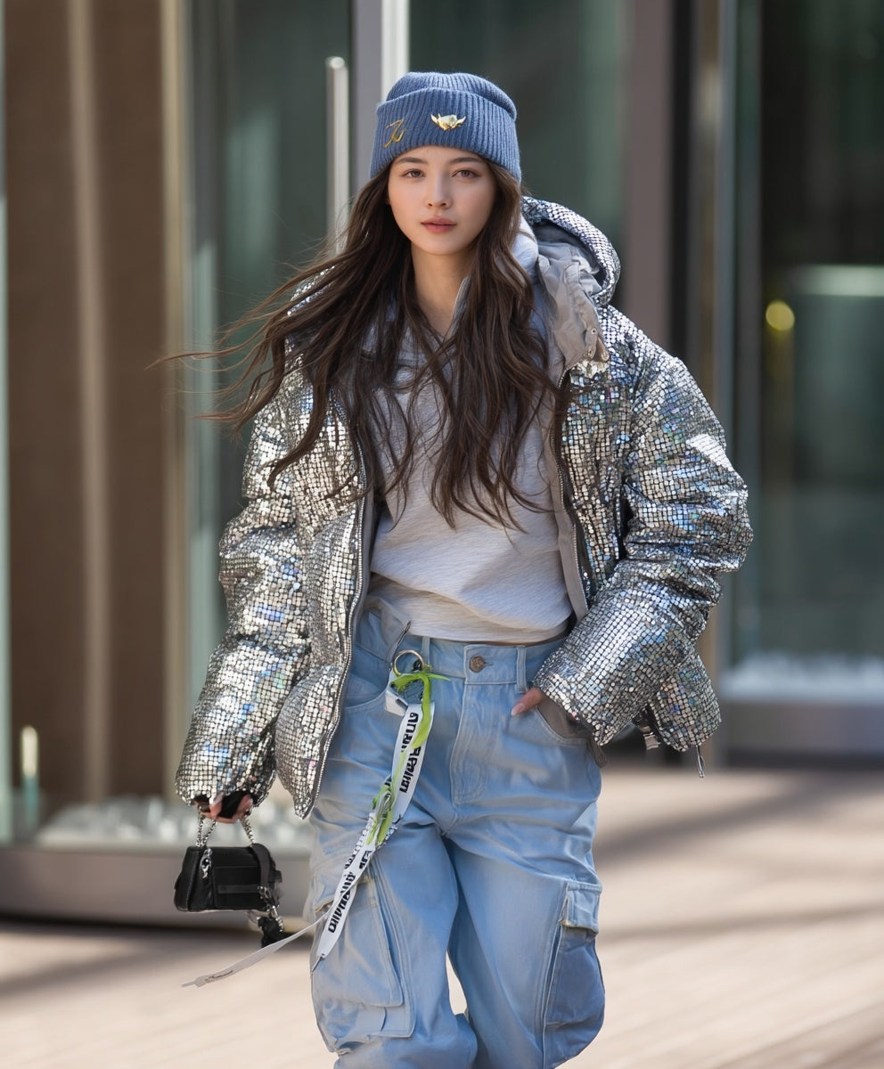 ASHORE_Shop_Urban_Stroller_Shiny_Sequins_Puffer_Coat